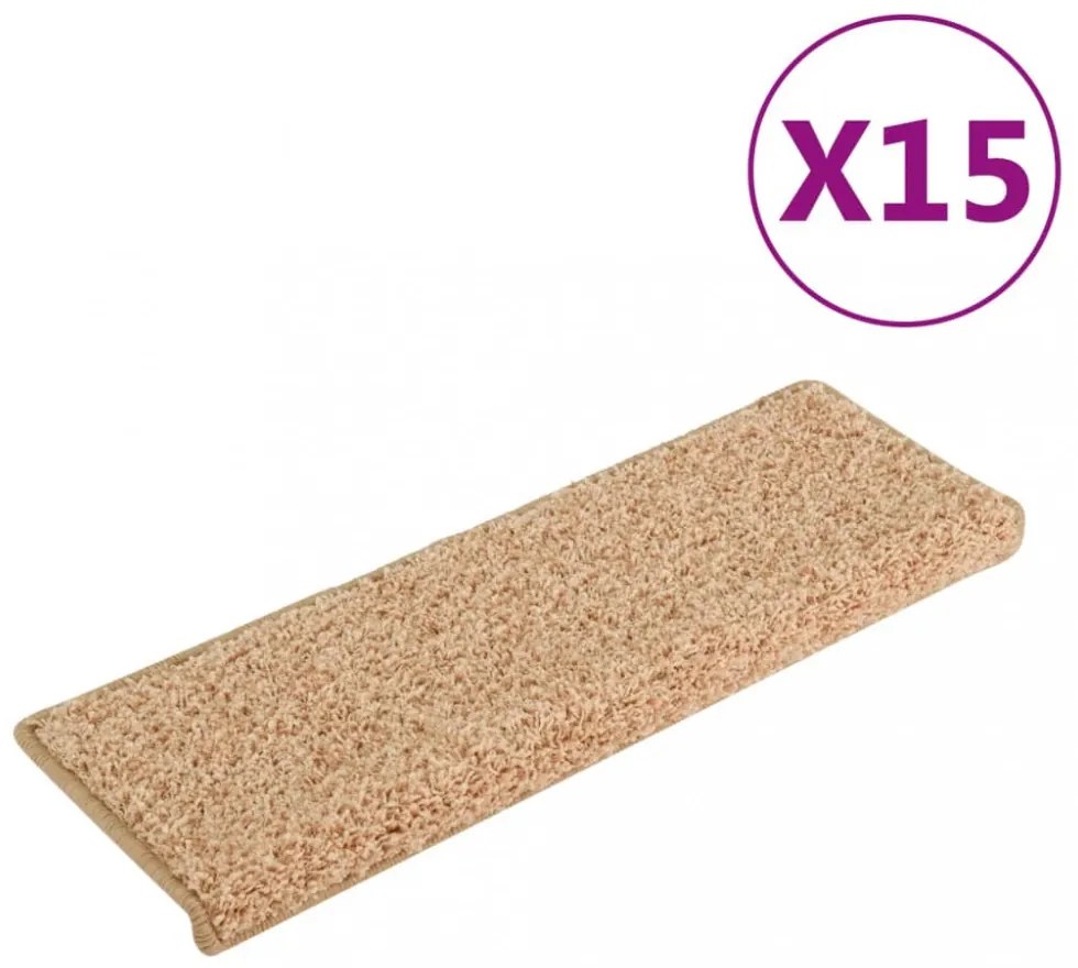 15 db aranyszínű lépcsőszőnyeg 65x21x4 cm