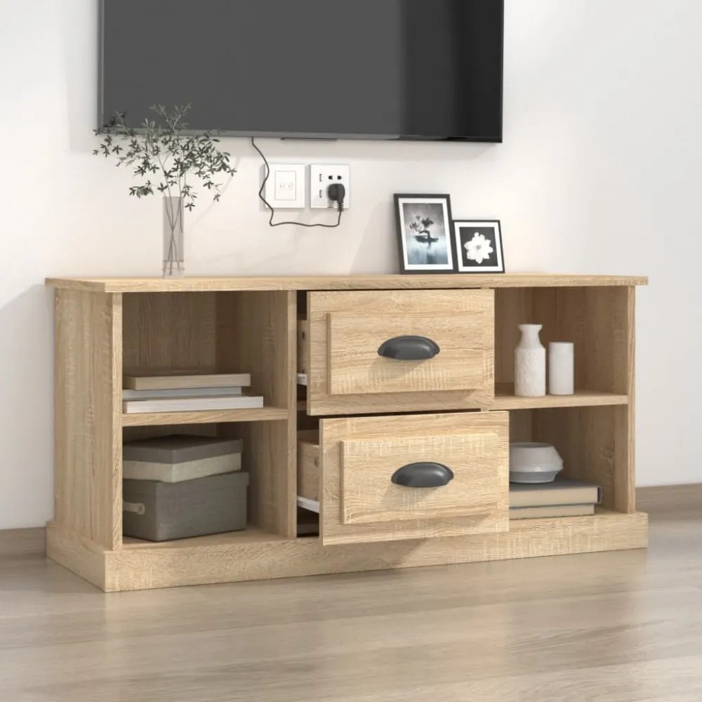 sonoma tölgyszínű szerelt fa TV-szekrény 99,5x35,5x48 cm