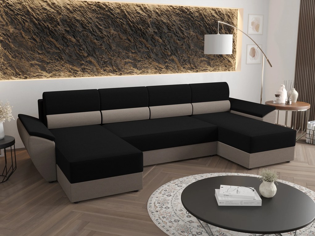 Sarok ülőgarnitúra U Radiant U2 (fekete + szürke). 1057524