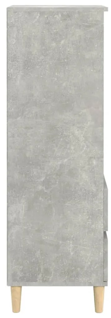 betonszürke szerelt fa magasszekrény 40 x 36 x 110 cm