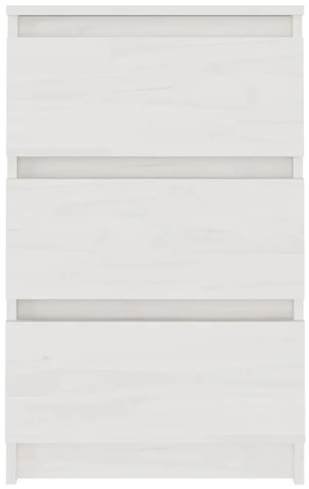2 db fehér tömör fenyőfa éjjeliszekrény 40 x 29,5 x 64 cm