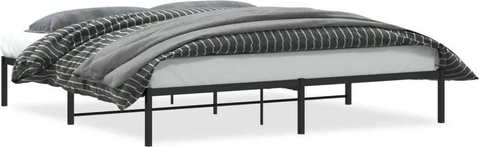 vidaXL fekete fém ágykeret 200 x 200 cm