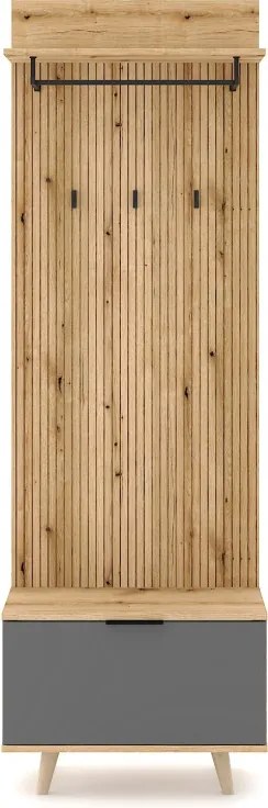 Előszoba bútor szett Evoke tölgy / tablila / grafit színkombinációban – NORDIC D