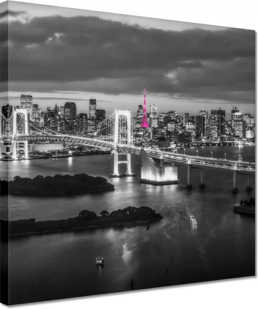 Vászonkép 30x30 Rózsaszín Eiffel-torony híd