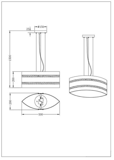 Trio NIKOSIA függeszték 2xE27/40W/230V arany színű kábellel