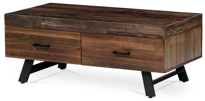 Dohányzóasztal 120 × 60 × 48 cm, tömörfa, öregfa AHG-536 PINE