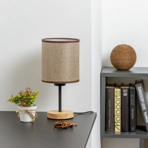 Brilagi - Asztali lámpa NUBILA WOOD 1xE27/25W/230V tölgy/barna