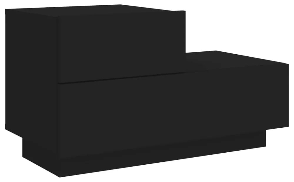 fekete éjjeliszekrény LED-világítással 70 x 36 x 40,5 cm