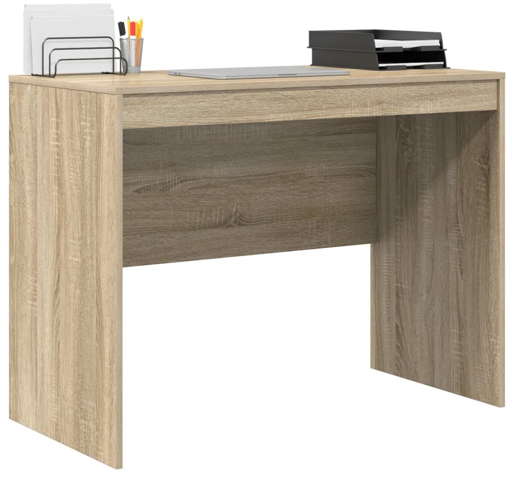 vidaXL Íróasztal Sonoma tölgy MDF Sonoma tölgy furnérral 100 x 50 x 76 cm