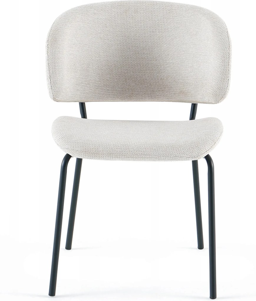 Kárpitozott szék Világosszürke Étkező Nappali Fekete Fém Lábak