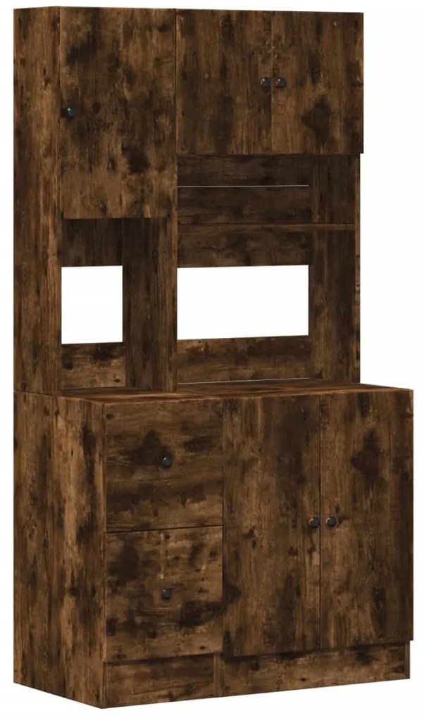 füstös tölgy színű szerelt fa konyhaszekrény 95 x 50 x 180 cm