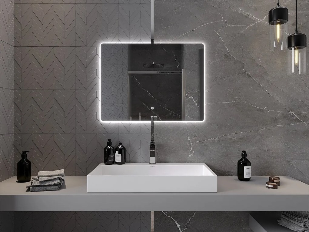 Mexen Sun Led fürdöszobai tükör 100 x 80 cm, LED 6000K, + páramentesítö - 9807-100-080-611-00 Led Tükör
