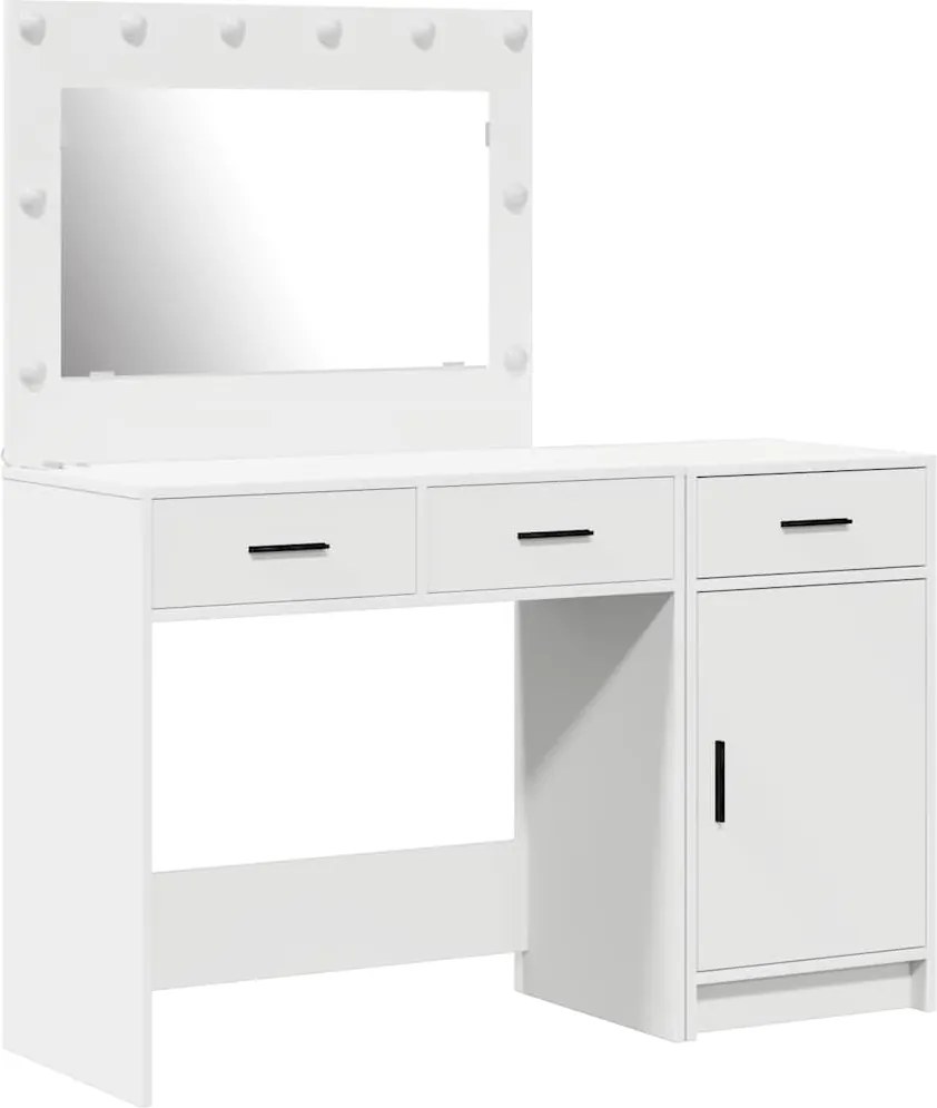vidaXL Öltözködőasztal fiókkal 2 pcs Fehér 40 x 41 x 75 cm Faanyag