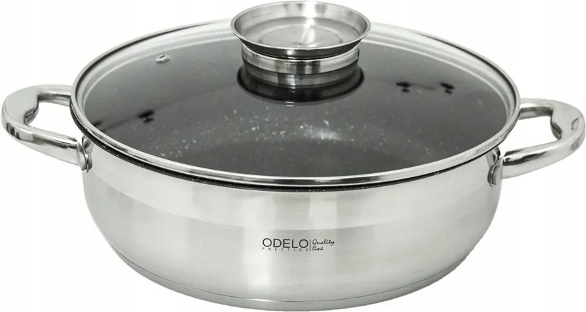 Mély Acél Serpenyő Hagyományos Tapadásmentes Fedővel 28CM OD1671