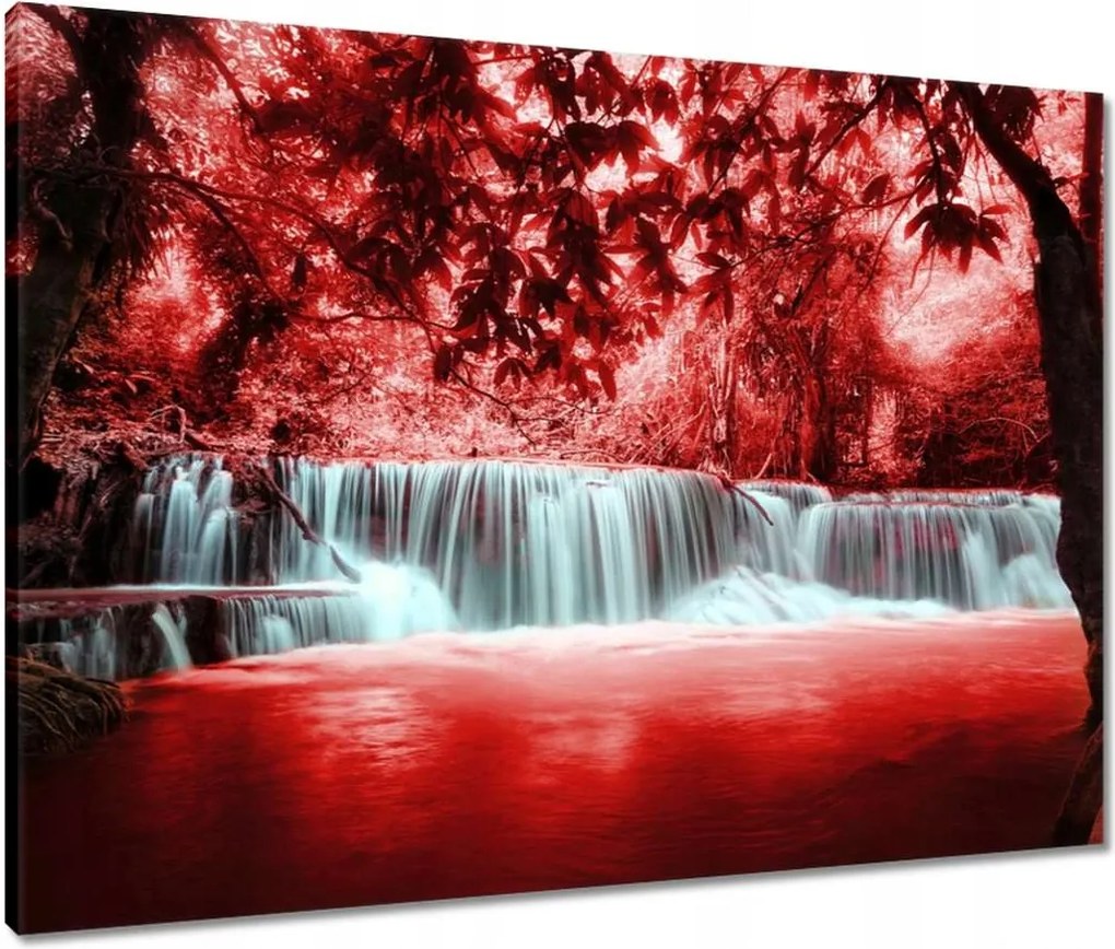 Vászonkép 80x60 Vörös vízesés Kaszkád