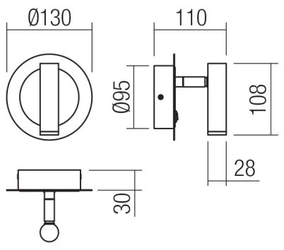 Redo 01-3089 - LED Fali spotlámpa CLOSER LED/6W/230V fehér