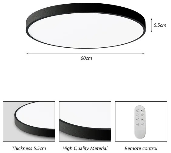 Immax NEO 07250L-LED Dimmelhető lámpa SEMPLICI 60W/230V Wi-Fi Tuya fekete + távirányító