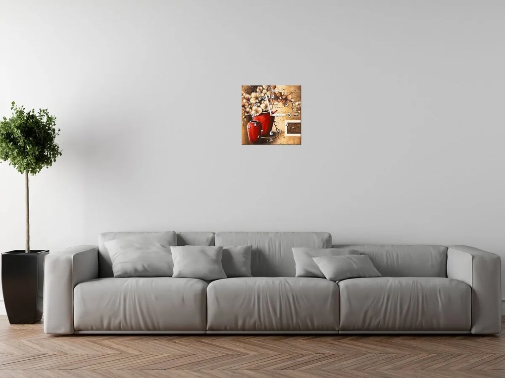 Gario Órás falikép Orchidea piros vázában Méret: 40 x 40 cm