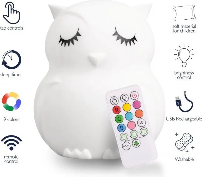 Apollo Lumiepets állítható éjjeli fény és játék - Bagoly