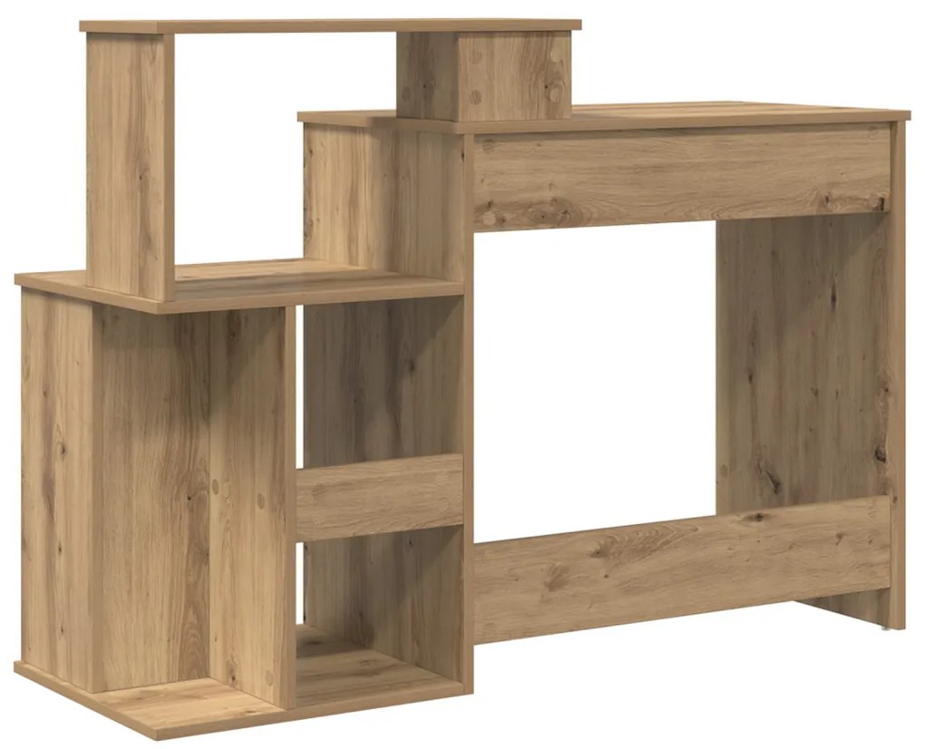 Íróasztal Tárolással Kézműves Tölgy 120.5x44x88.5 cm Szerelt Fa