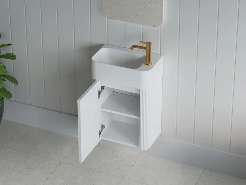 AREZZO design SORELLA 45 cm-es Fürdőszoba alsószekrény 1 ajtó, matt fehér