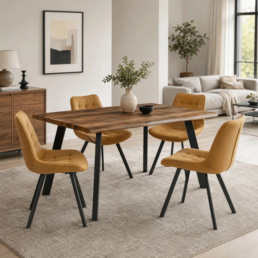 Étkezőasztal 160 × 90 cm MDF öreg fa OLW