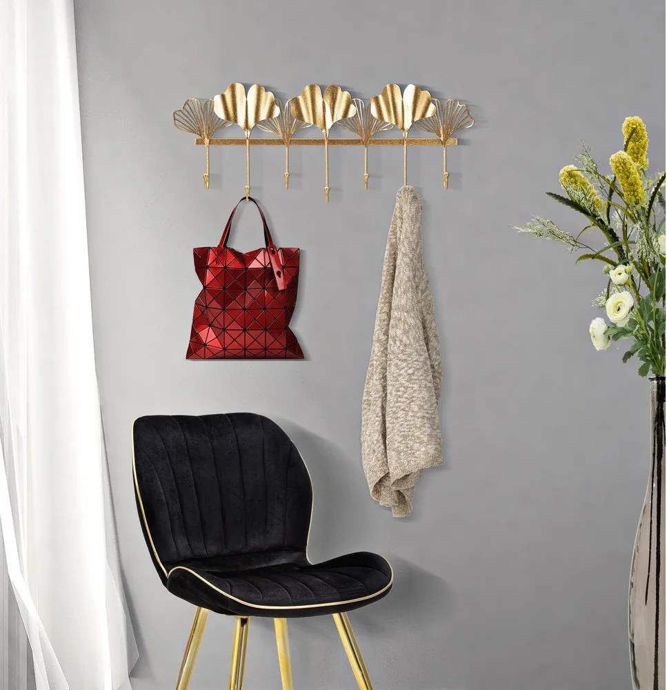 Leaves aranyszínű fali fogas - Mauro Ferretti