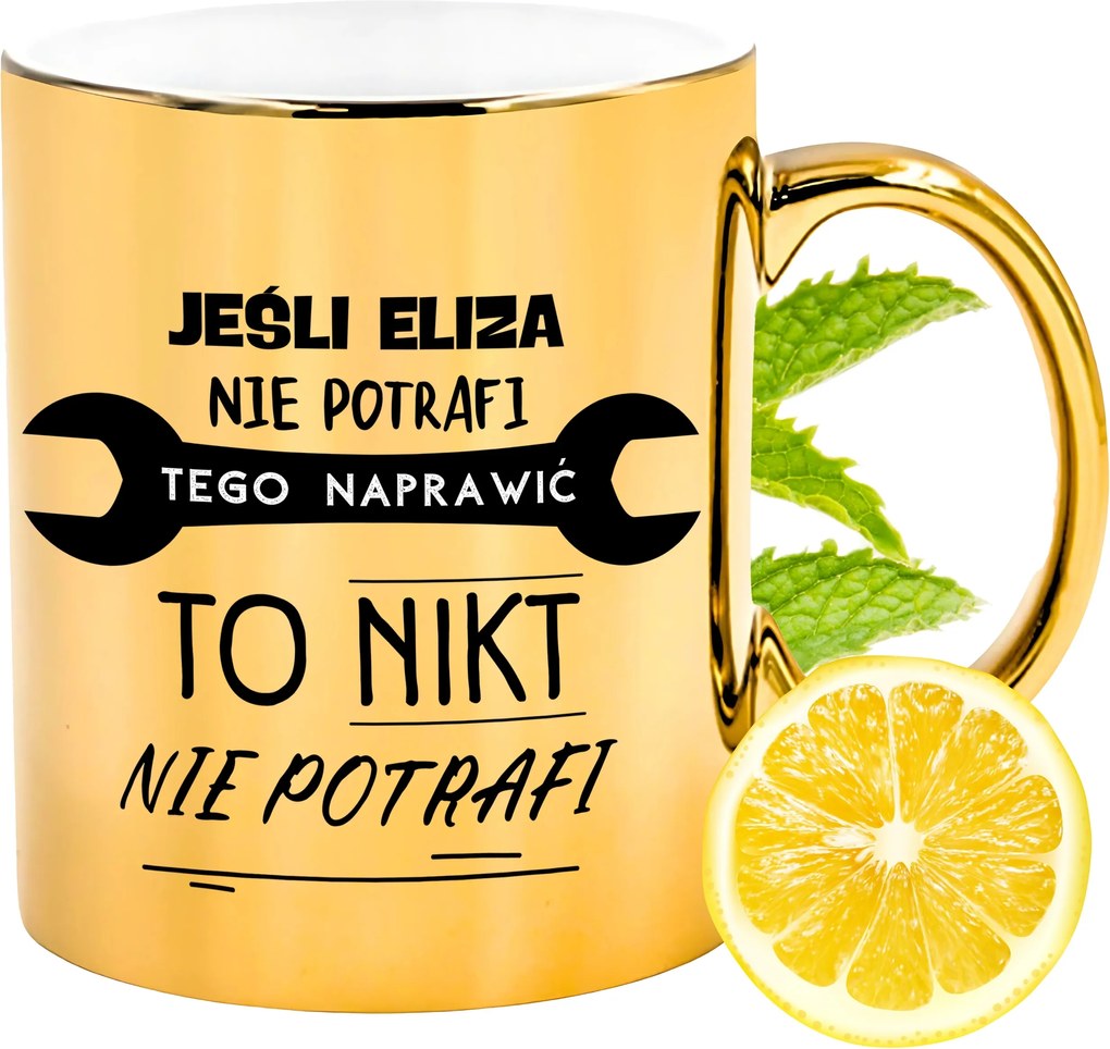 Prémium Arany Csillogó Bögre Eliza Ajándék Nyomtatott Fotóval