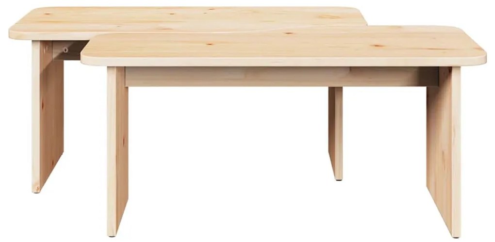 Dohányzóasztal 2 pcs Természetes 100 x 69 x 35.5 cm