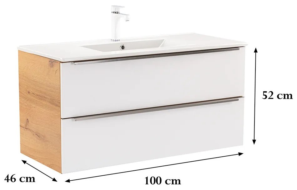 Vario Trim 100 Fürdőszoba alsó szekrény mosdóval