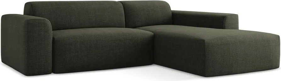 Zöld sarokkanapé (jobb oldali-heverő résszel) Keli – Makamii