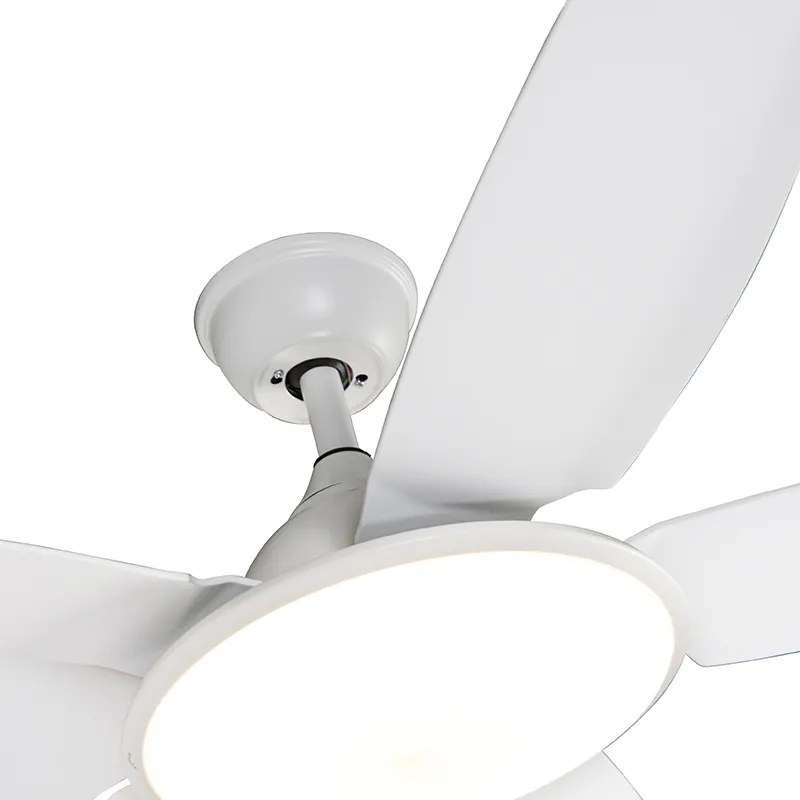 Mennyezeti ventilátor fehér 130 cm LED-del, fényerőszabályzóval és távirányítóval - Vifte