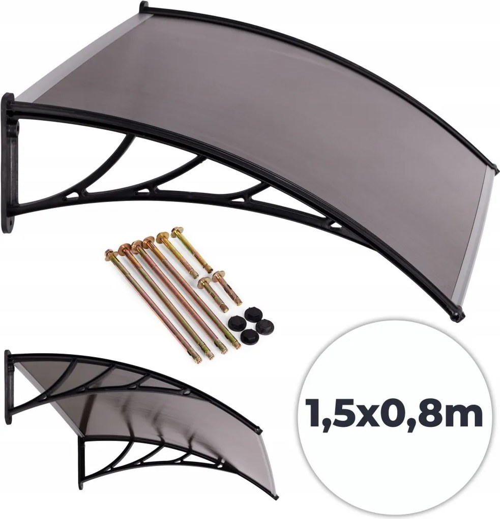 Ajtó fölé szerelhető előtető 150x80 cm polikarbonát fedél MultiGarden MultiGa