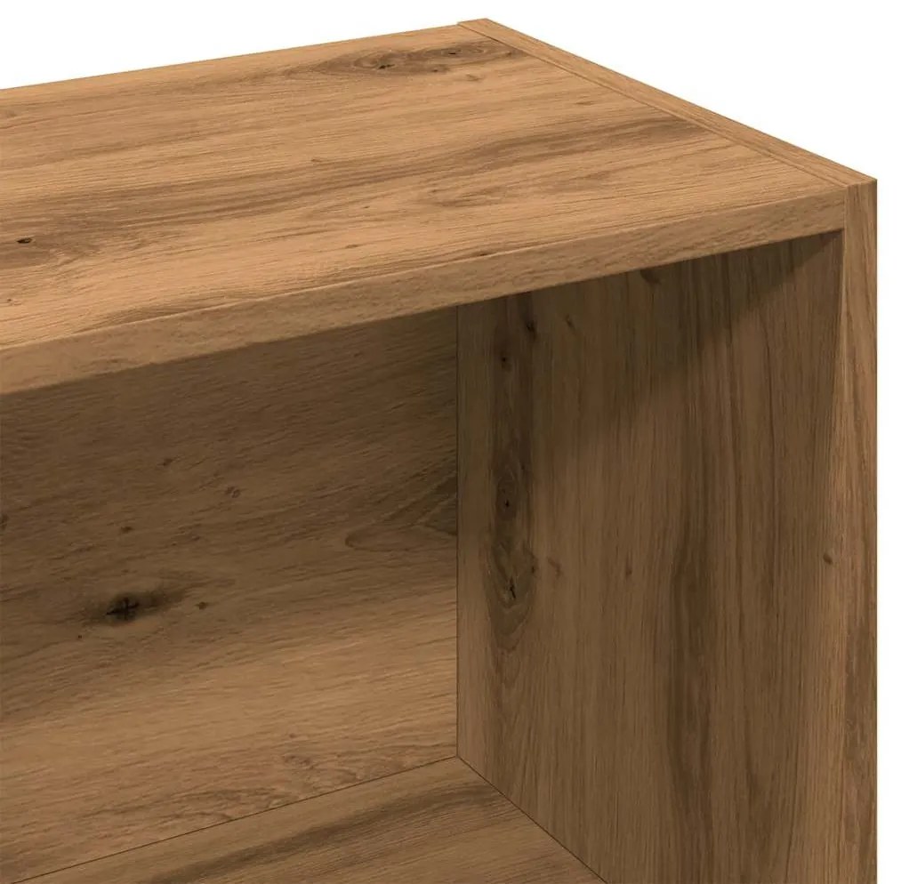 kézműves tölgy színű szerelt fa könyvespolc 60,5 x 30 x 90 cm