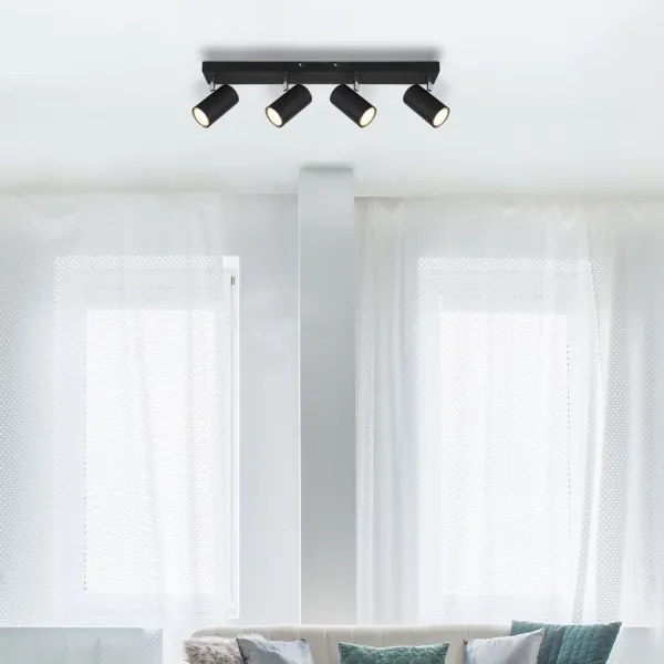 Globo 57911-4B - ROBBY 4xGU10/35W/230V fekete spotlámpa