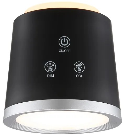 Globo 58454B - MEEYA LED érintős asztali lámpa, 6W, 3,7V, fekete