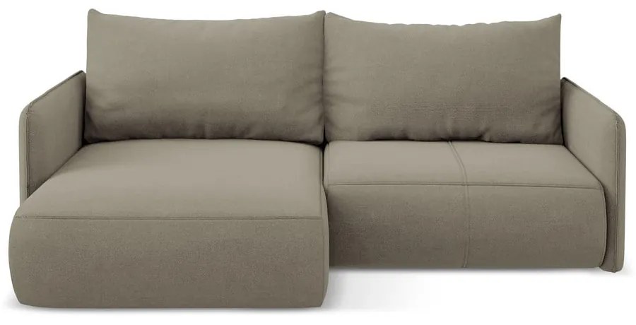 Bézs kinyitható-tárolóhelyes sarokkanapé (bal oldali) Nanea – Makamii