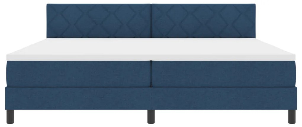 Box Spring Ágy Matraccal Kék 200x200 cm Szövet