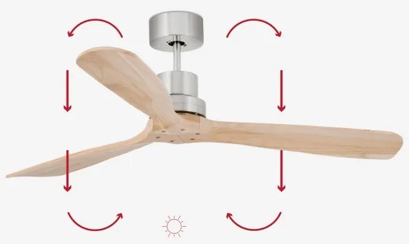 FARO 33373DC - Mennyezeti ventilátor LANTAU fa/matt króm á. 132 cm + távirányítás