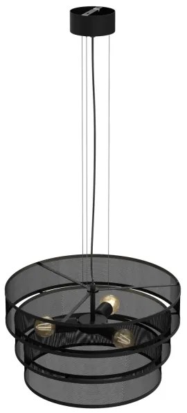 Csillár zsinóron GLUM 3xE27/60W/230V fekete