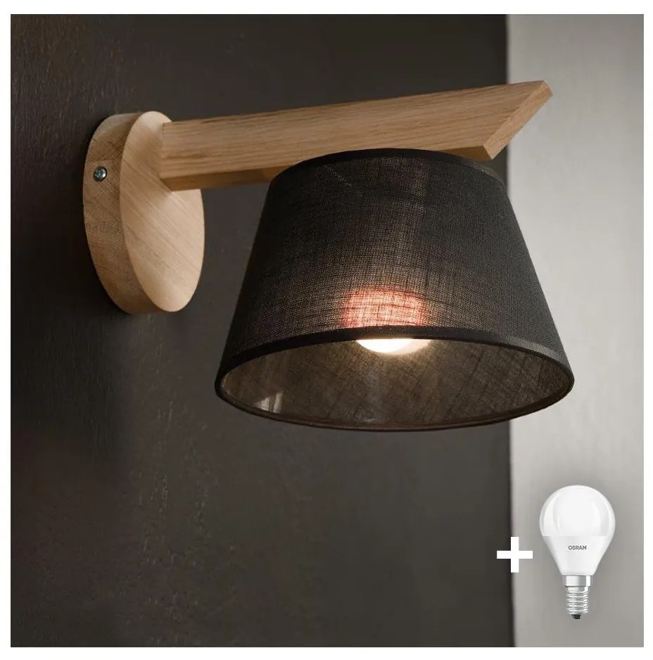 Brilagi - LED  Fali lámpa ANTHONY 1xE14/40W/230V tölgy/fekete