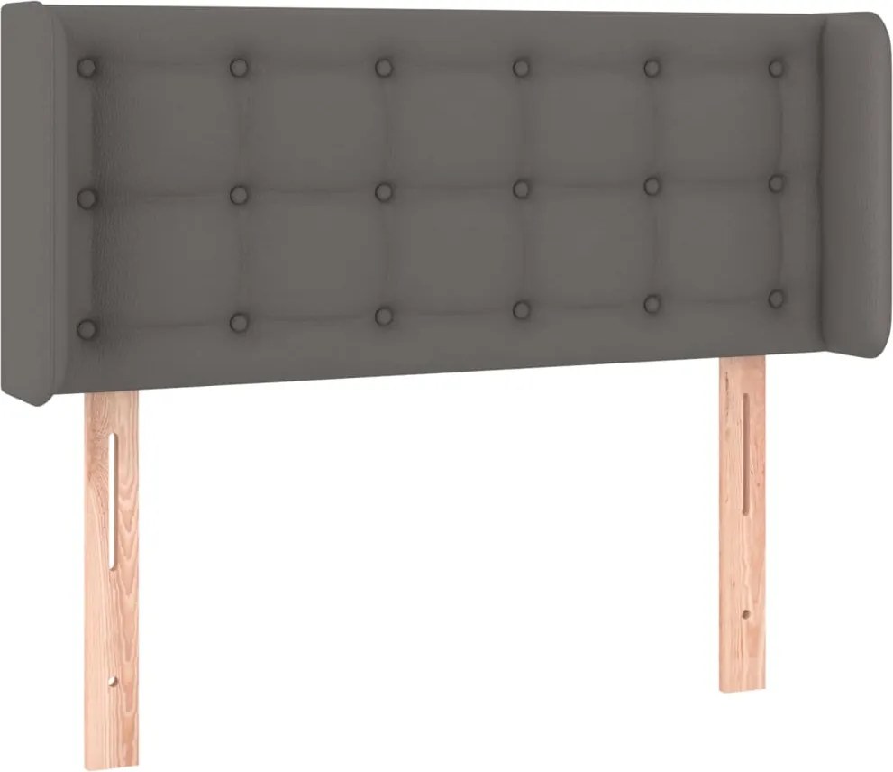 vidaXL szürke műbőr szárnyas fejtámla szárnyakkal 103x16x78/88 cm