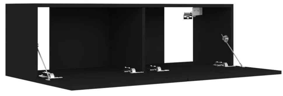 fekete szerelt fa TV-szekrény 100 x 30 x 30 cm