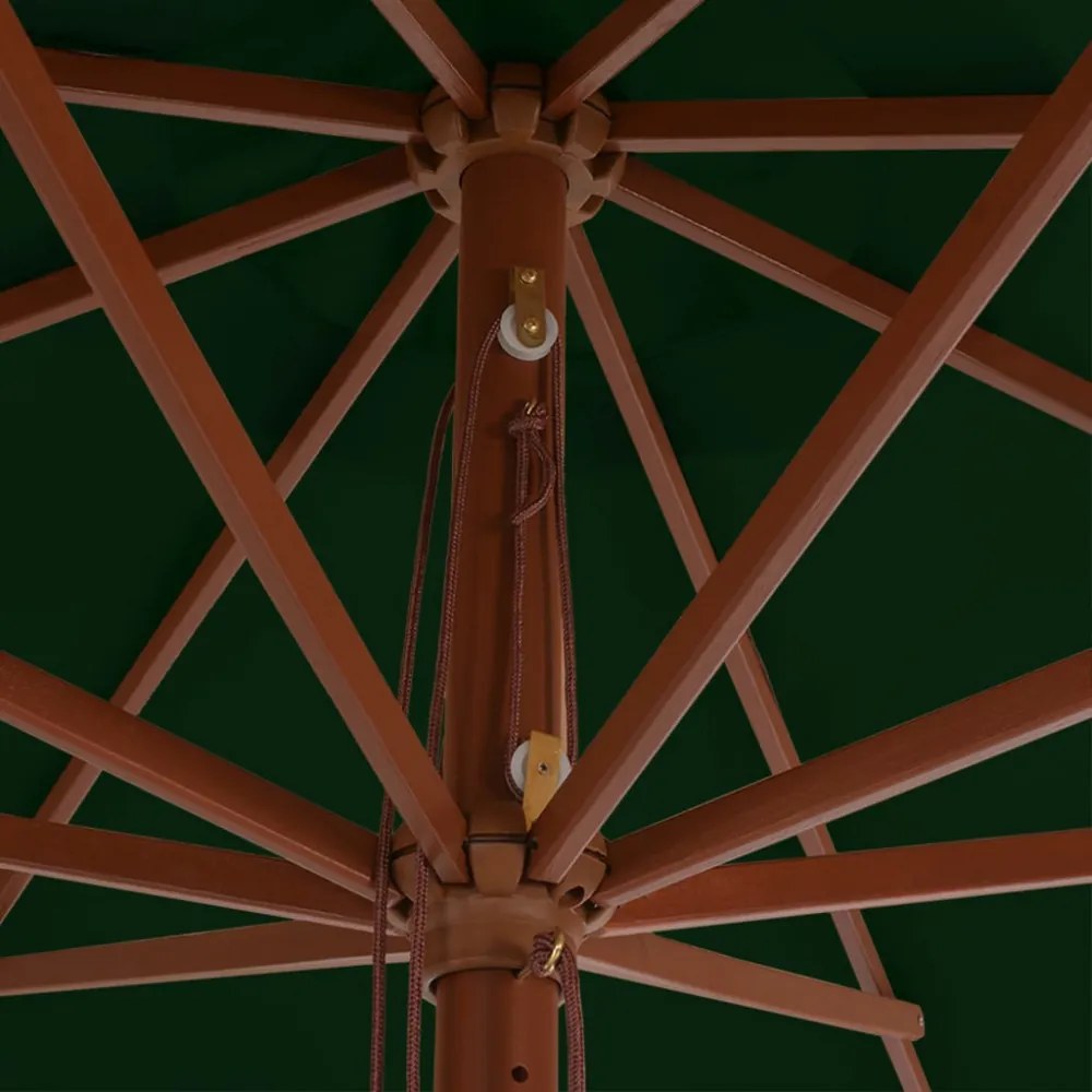 zöld kültéri napernyő farúddal 350 cm