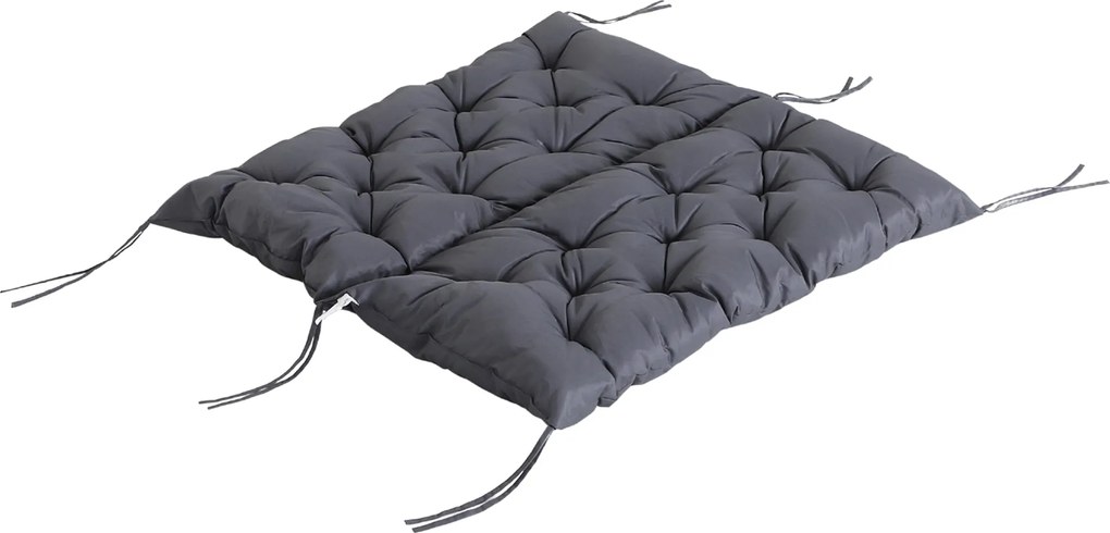 Outsunny 2 személyes padpárna 100 x 98 x 8 cm, hevederes ülőpárna, háttámasz párna beltéri/kültéri használatra, padpárna kertbe, kerti bútorokhoz, hin