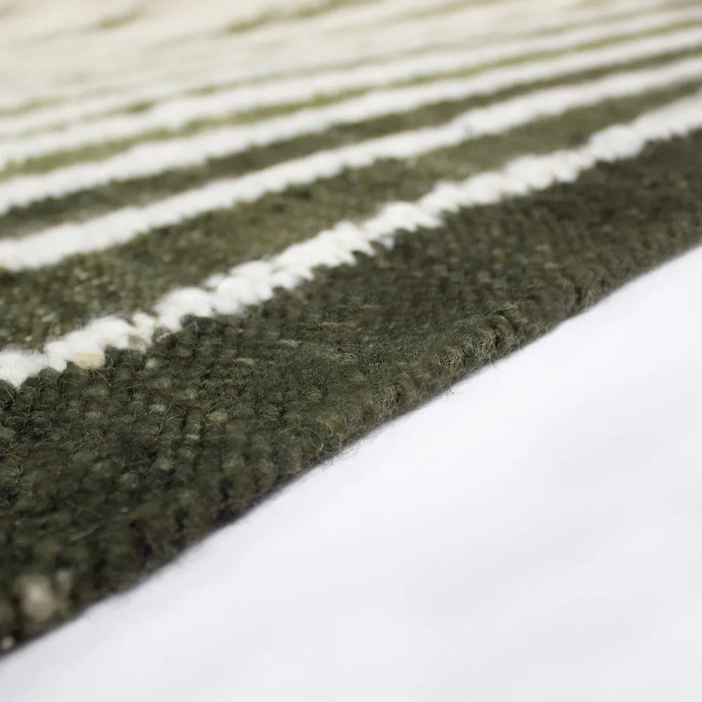 Zöld kézi szövésű gyapjúkeverék szőnyeg 140x200 cm Boucle Frame – Flair Rugs