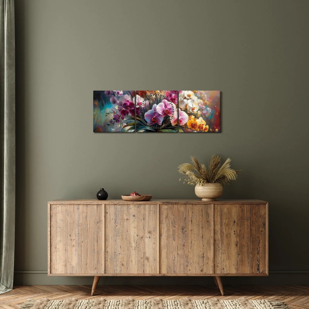 Kép - Virágváza II. (órával) (90x30 cm)
