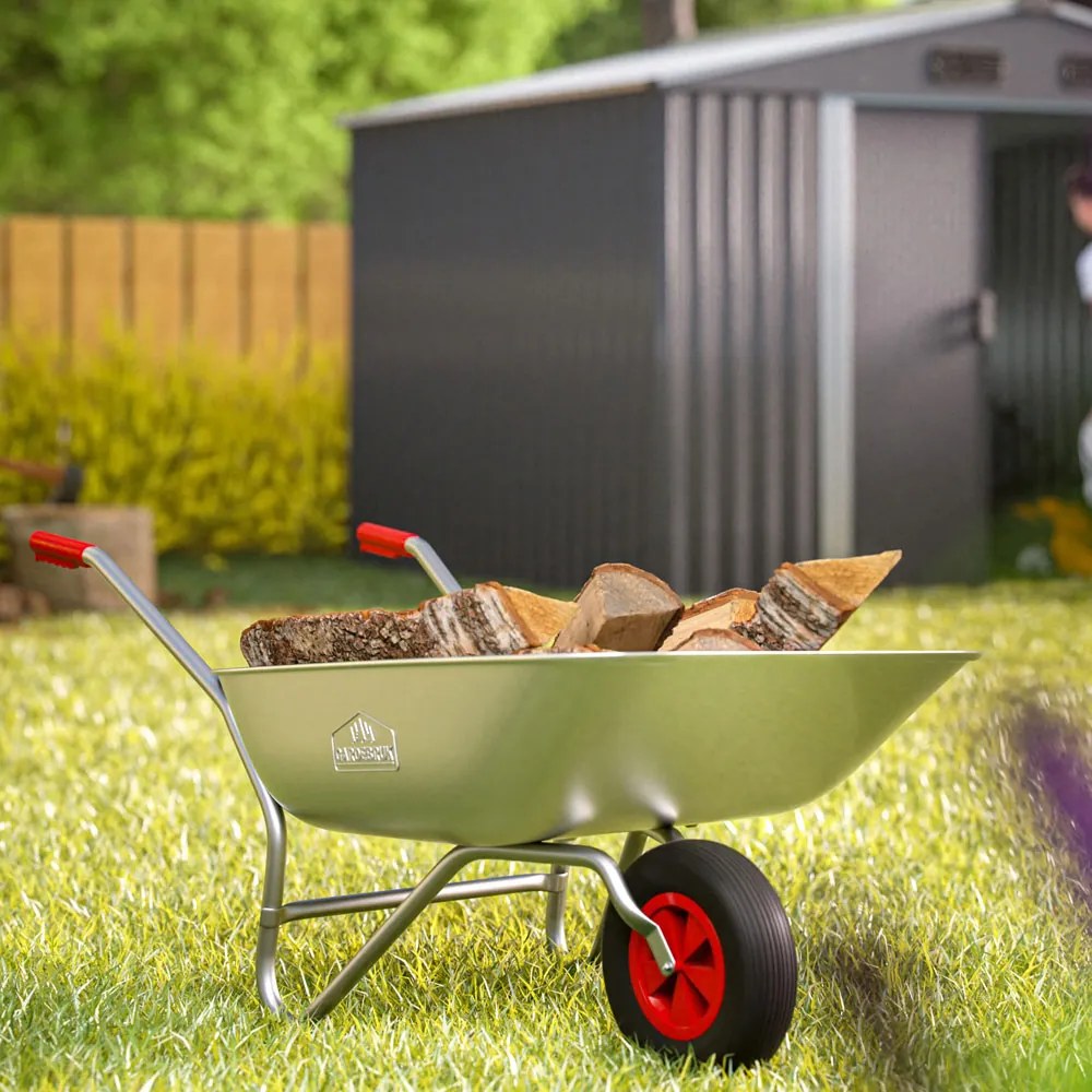 LARRY horganyzott talicska, max. kapacitás 80l/100kg, ezüst/fekete Gardebruk