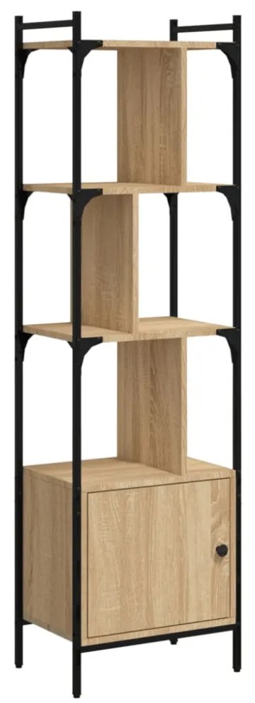 sonoma tölgy szerelt fa könyvespolc ajtóval 44,5x30x154,5 cm