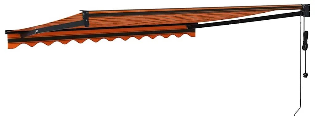 narancssárga-barna automata behúzható napellenző 3 x 2,5 m